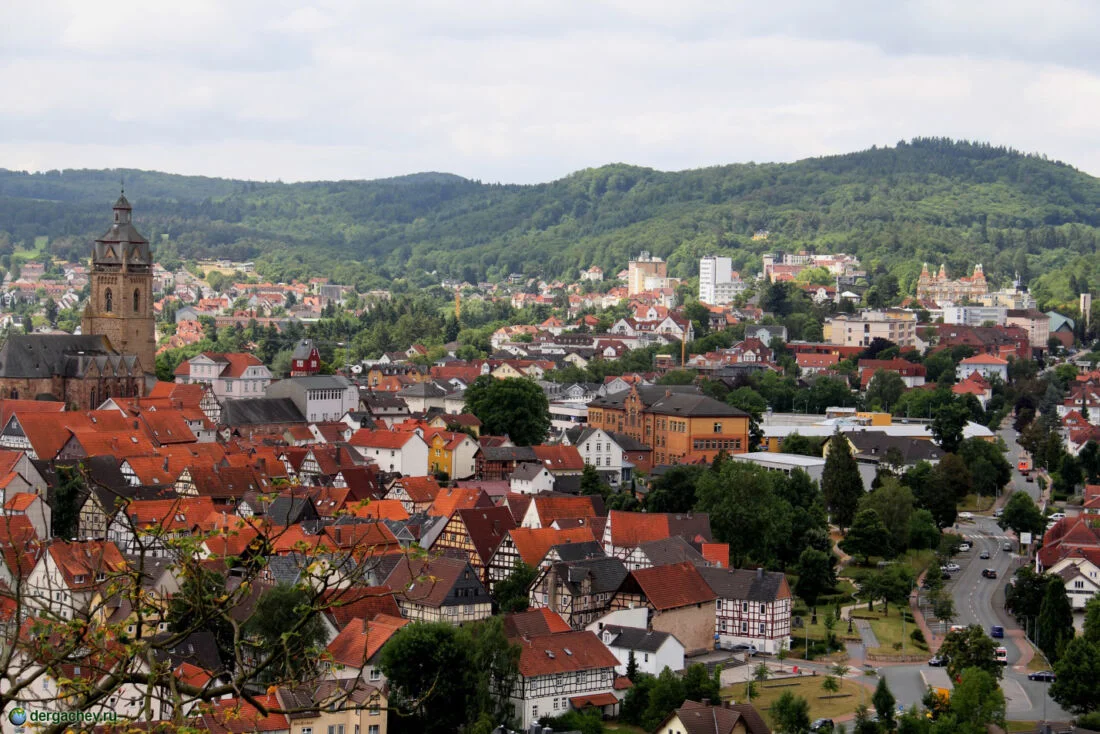 Фото свысока земли Гессен Германия