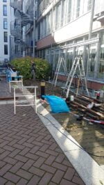 Рабочая площадка для монтажа навесов