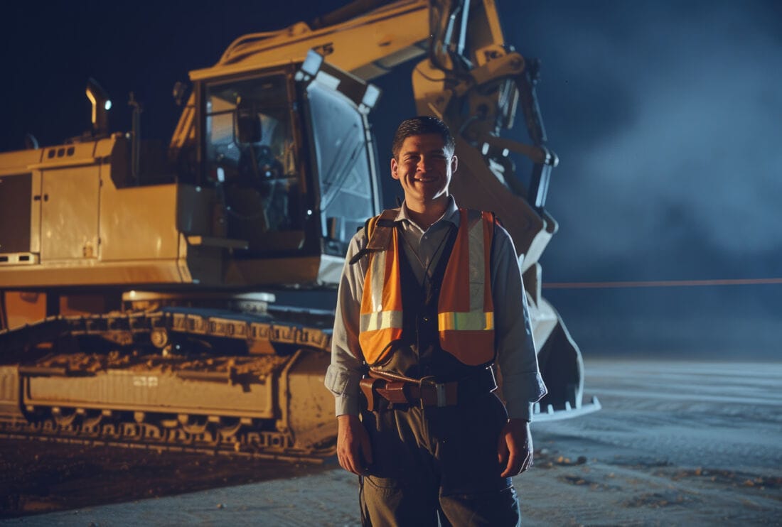 Мужчина Экскаваторщик в карьер Германия Зоест