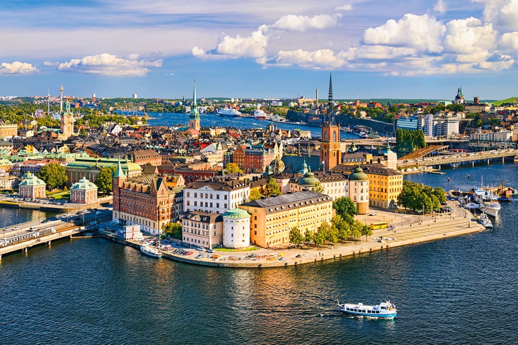 Фото с высоты города Стокгольм Швеция