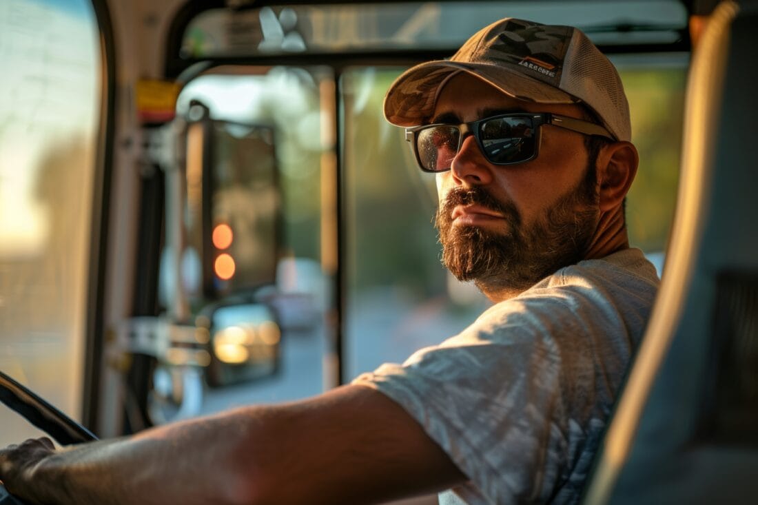 Мужчина в очках Водитель самосвала СЕ Германия Буххольц