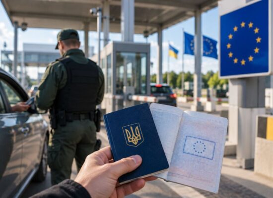 Временная защита в ЕС 2026: украинский паспорт на пограничном пункте пропуска